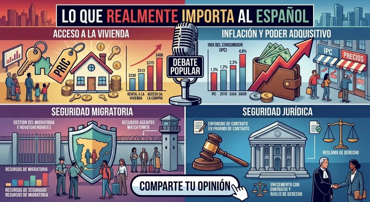 Gráfico explicativo sobre los problemas reales y prioridades de los ciudadanos ante las próximas elecciones.
