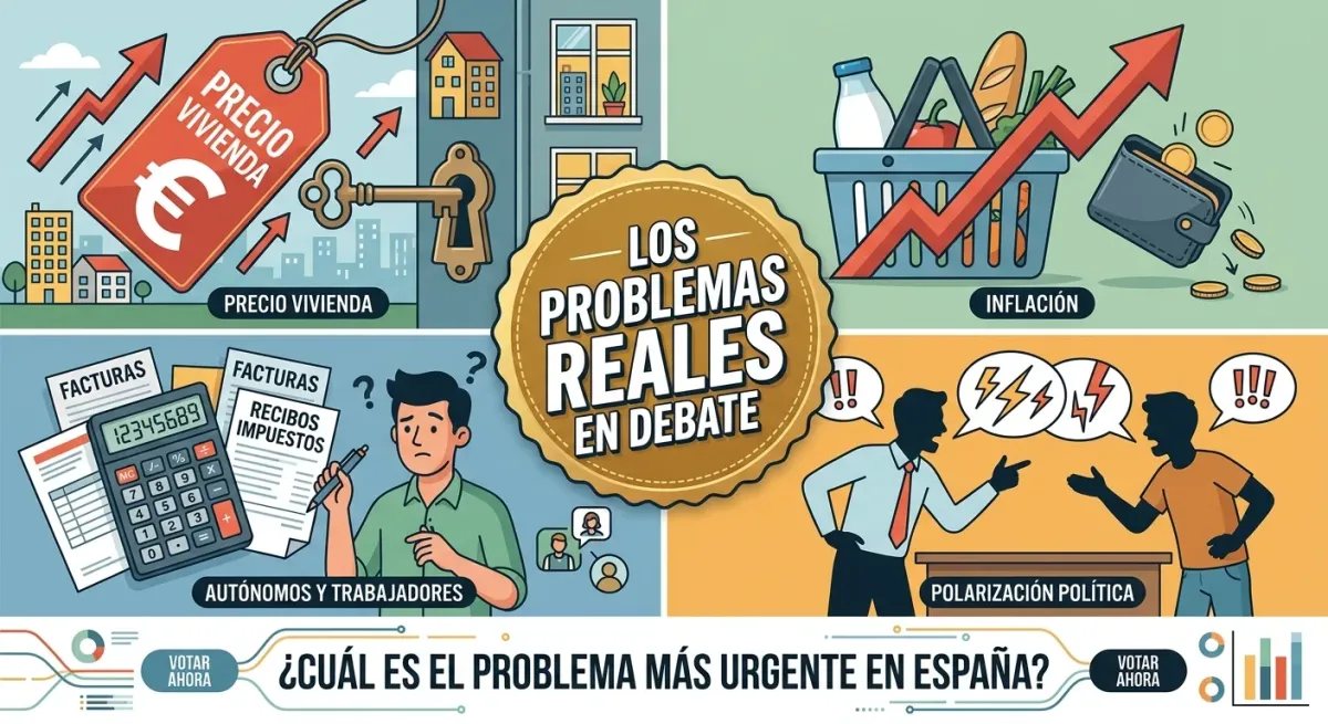 Gráfico explicativo sobre los principales problemas sociales y económicos planteados en el debate político.
