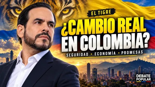 Portada editorial de Abelardo de la Espriella, «El Tigre», con la bandera colombiana y el titular «¿Cambio real en Colombia?»